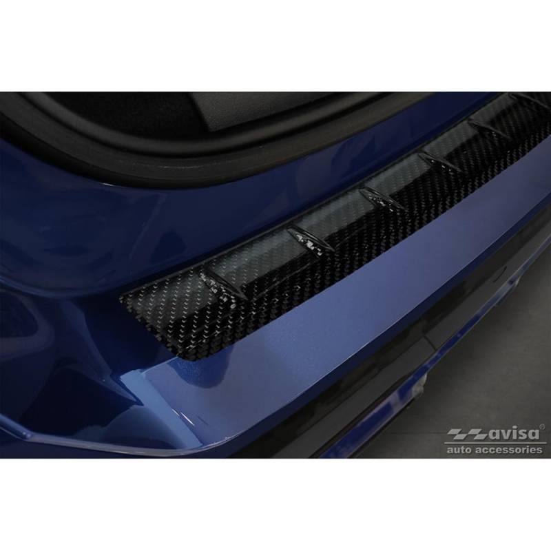 Avisa Echtes 3D Karbon Heckstoßstangenschutz kompatibel mit BMW X1mit M-Paket (U11) 2022- 'Ribs' von Avisa