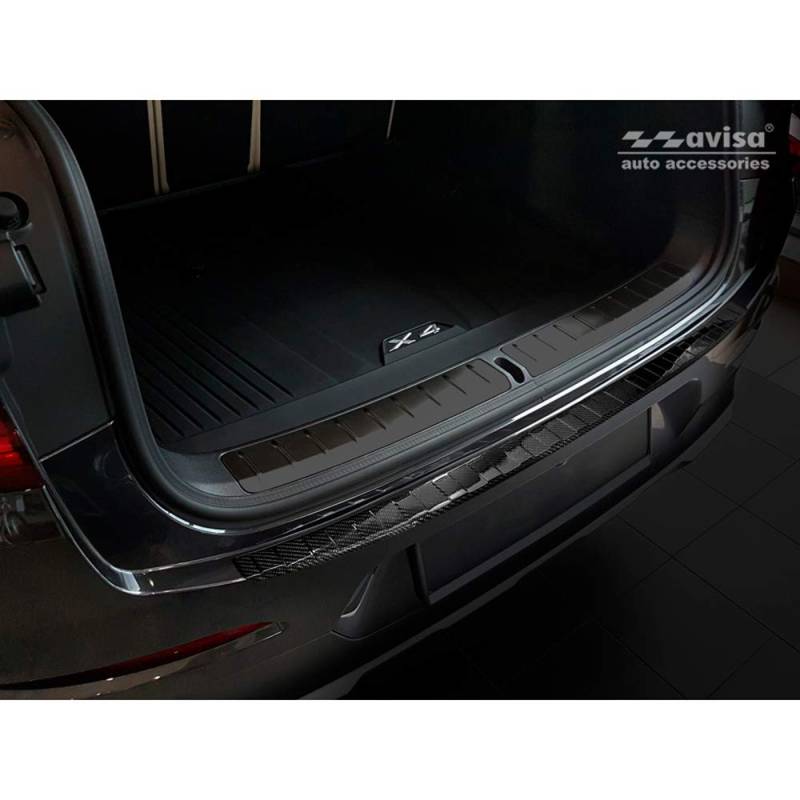 Avisa Echtes 3D Karbon Heckstoßstangenschutz kompatibel mit BMW X4 (G02) 2018- von Avisa