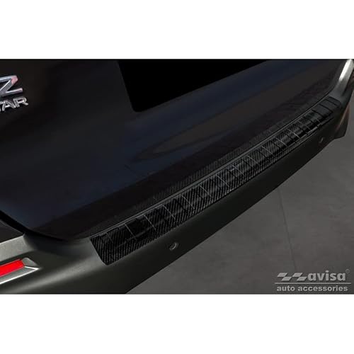Avisa Echtes 3D Karbon Heckstoßstangenschutz kompatibel mit Honda Jazz Crosstar Hybrid 2020- 'Ribs' von Avisa