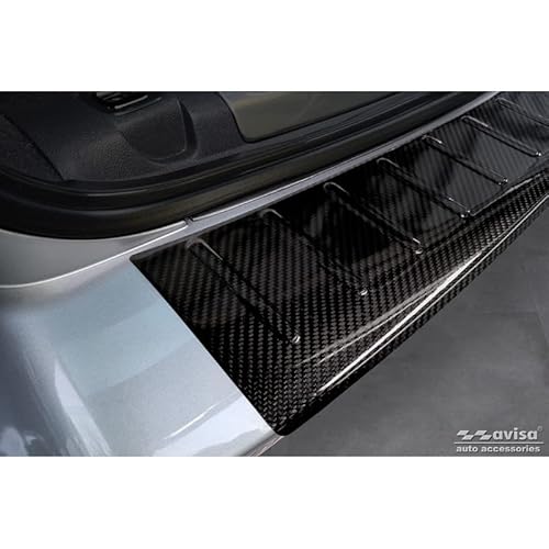 Avisa Echtes 3D Karbon Heckstoßstangenschutz kompatibel mit Peugeot 508 I SW 2011-2014 & Facelift 2014-2018 'Ribs' Avisa Echtes 3D Karbon Heckstoßstangenschutz kompatibel mit Peugeot 508 I SW 2011-2014 & Facelift 2014-2018 'Ribs' von Avisa