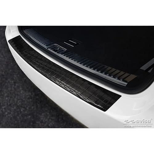 Avisa Echtes 3D Karbon Heckstoßstangenschutz kompatibel mit Porsche Cayenne II 2010-2014 'Ribs' von Avisa