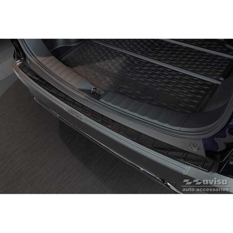 Avisa Echtes 3D Karbon Heckstoßstangenschutz kompatibel mit Toyota Corolla Cross 2022- 'Ribs' von Avisa