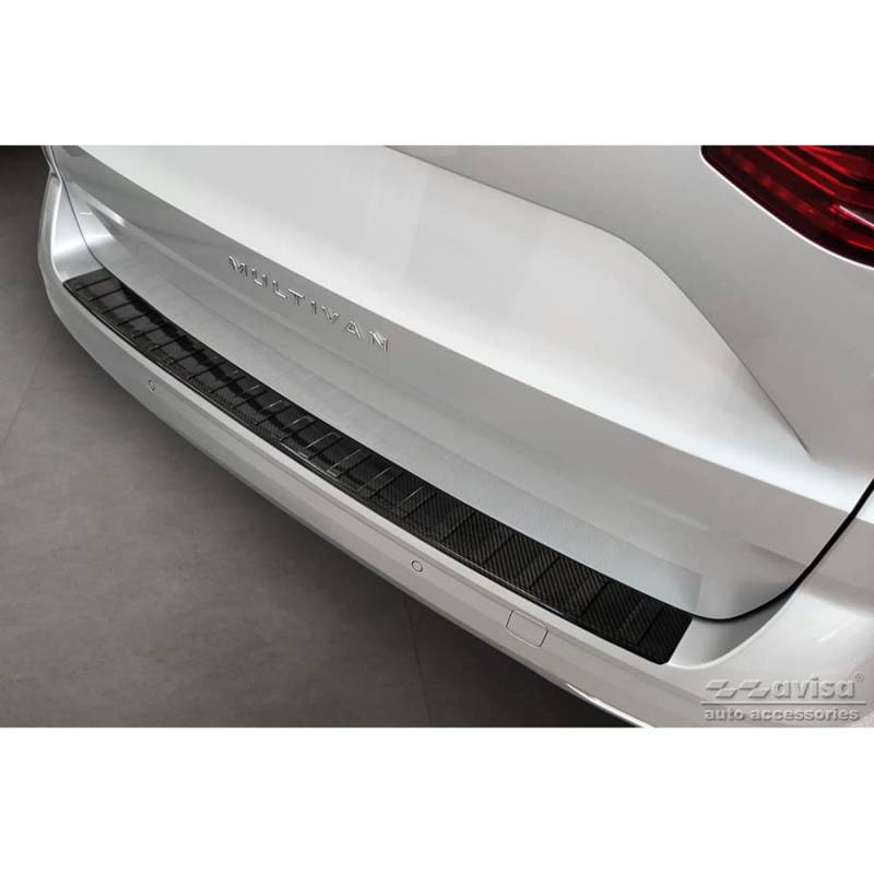 Avisa Echtes 3D Karbon Heckstoßstangenschutz kompatibel mit Volkswagen Multivan T7 2021- 'Ribs' von Avisa