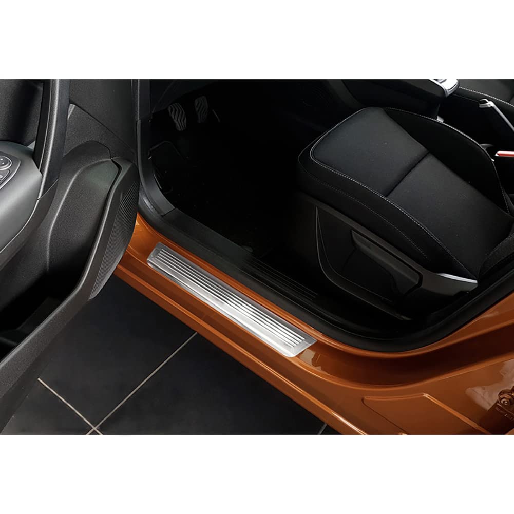Avisa Stainless Steel Door sill Protectors Compatible with Renault Captur II 2020- 'Lines' - 4-Pieces von Avisa