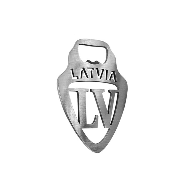 Avisa Edelstahl-Flaschenöffner - 'Latvia' (Silber) von Avisa