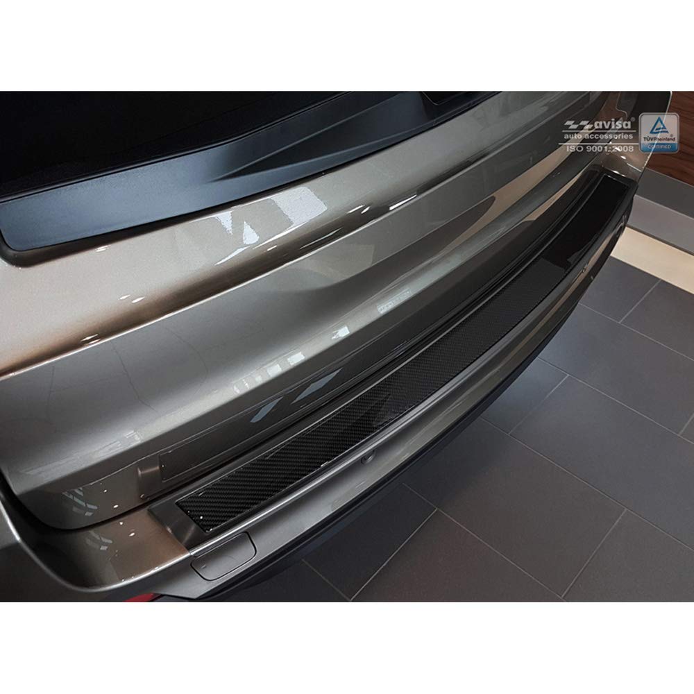 Avisa Edelstahl Heckstoßstangenschutz 'Deluxe' kompatibel mit BMW X5 (F15) 2013-2018 Schwarz/Schwarz Karbon von Avisa