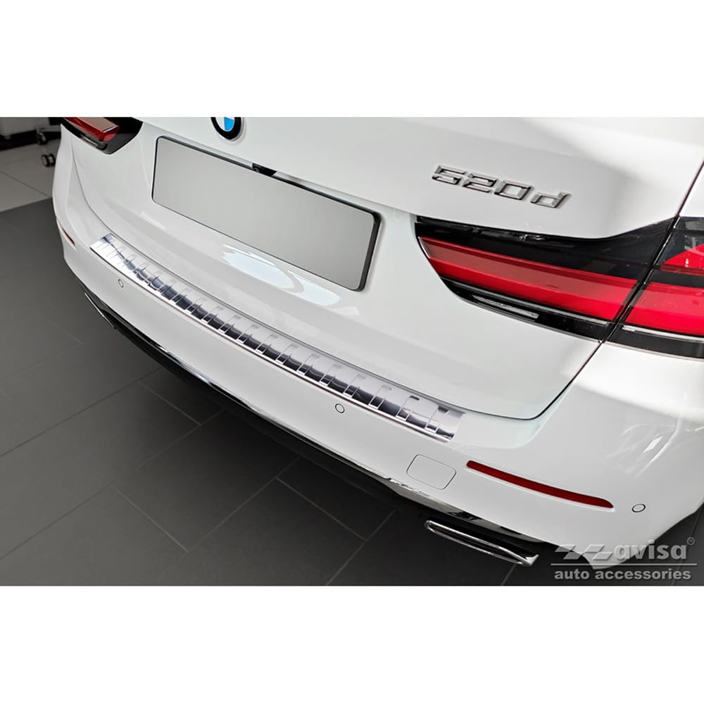 Avisa Edelstahl Heckstoßstangenschutz kompatibel mit BMW 5er G31 Touring Facelift 2020- exkl. M-Sport 'Ribs' von Avisa