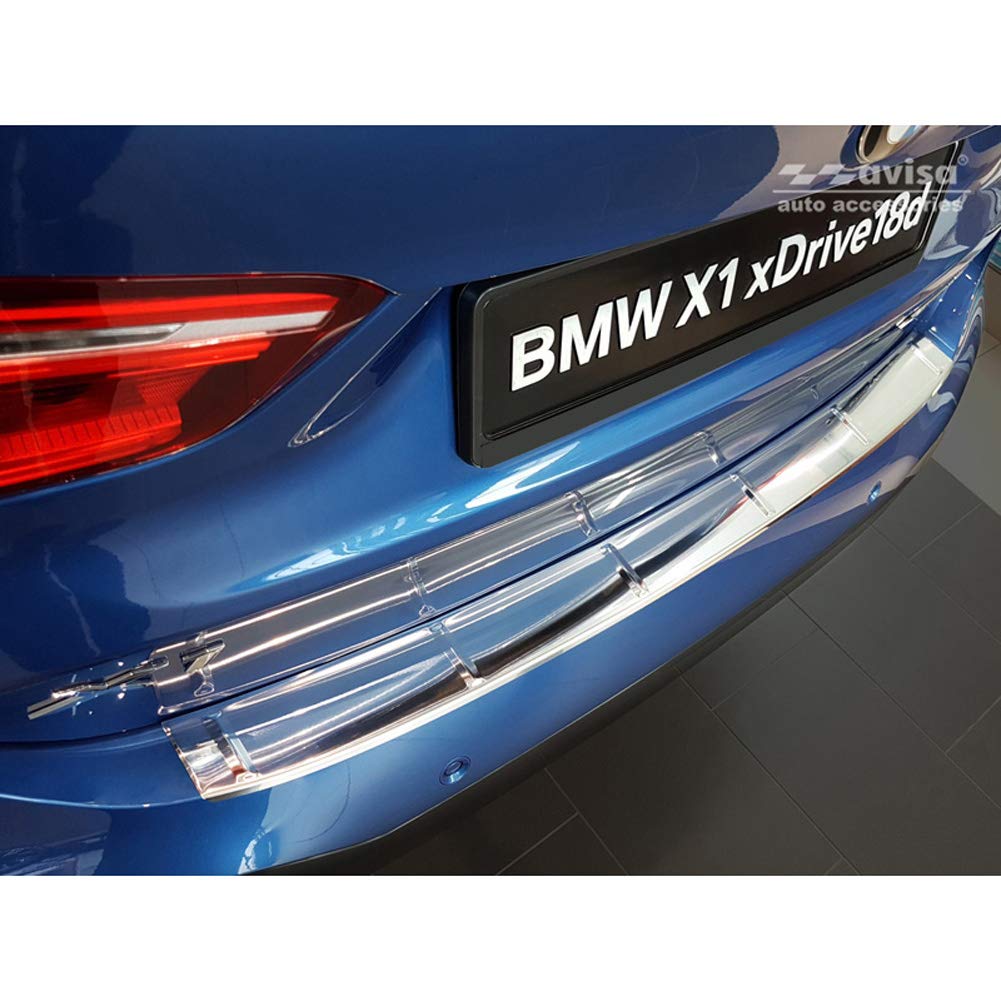 Avisa Edelstahl Heckstoßstangenschutz kompatibel mit BMW X1 (F48) M-Paket 2015-2022 'Ribs' von Avisa