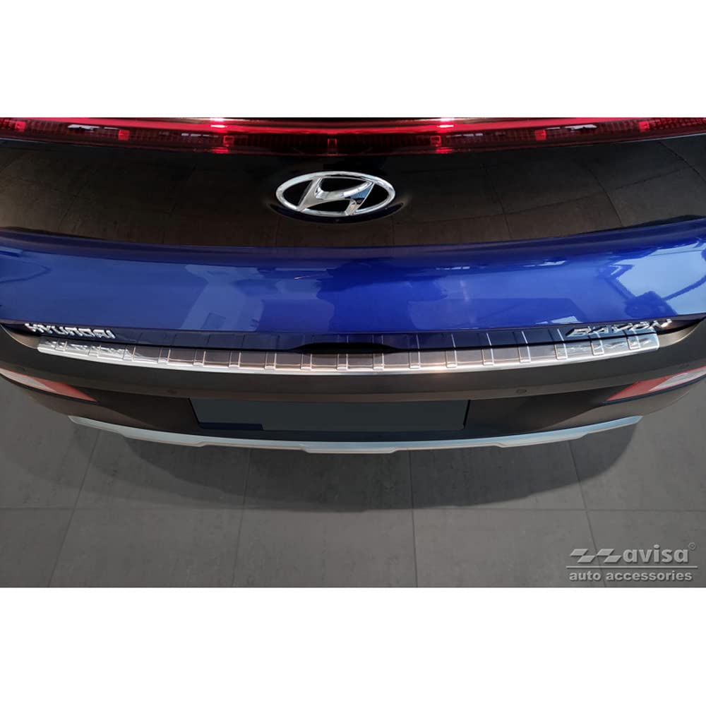 Avisa Edelstahl Heckstoßstangenschutz kompatibel mit Hyundai Bayon 2021- 'Ribs', Silber Avisa Edelstahl Heckstoßstangenschutz kompatibel mit Hyundai Bayon 2021- 'Ribs', Silber von Avisa