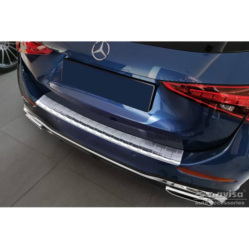 Avisa Edelstahl Heckstoßstangenschutz kompatibel mit Mercedes C-Klasse AMG Estate (S206) 2021- 'Ribs' von Avisa