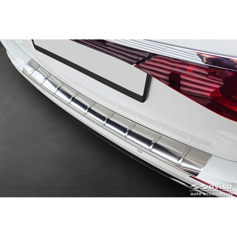 Avisa Edelstahl Heckstoßstangenschutz kompatibel mit Mercedes E-Klasse (S214) Kombi 2023- 'Ribs', Silber von Avisa
