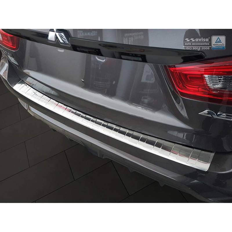 Avisa Edelstahl Heckstoßstangenschutz kompatibel mit Mitsubishi ASX 2017-2019 'Ribs' von Avisa