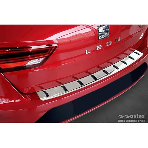 Avisa Edelstahl Heckstoßstangenschutz kompatibel mit Seat Leon ST (5F) 2013-2017 & Facelift 2017-2020 'Strong Edition' von Avisa