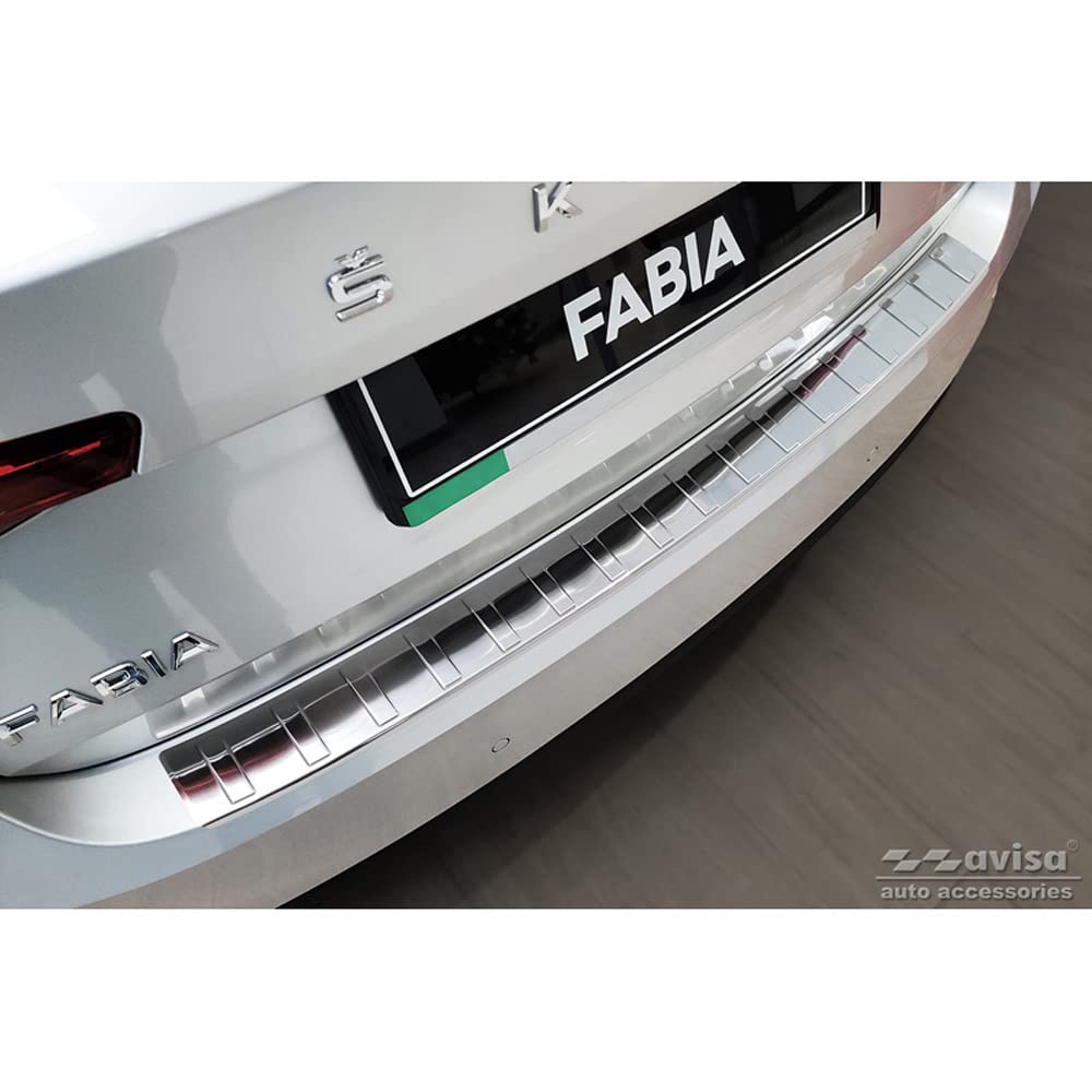 Avisa Edelstahl Heckstoßstangenschutz kompatibel mit Skoda Fabia IV Hatchback 2021- 'Ribs' Avisa Edelstahl Heckstoßstangenschutz kompatibel mit Skoda Fabia IV Hatchback 2021- 'Ribs' von Avisa