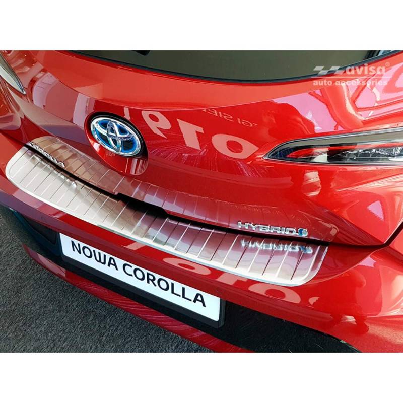 Avisa Edelstahl Heckstoßstangenschutz kompatibel mit Toyota Corolla XII HB 2019- (inkl. GR-Sport) 'Ribs' von Avisa