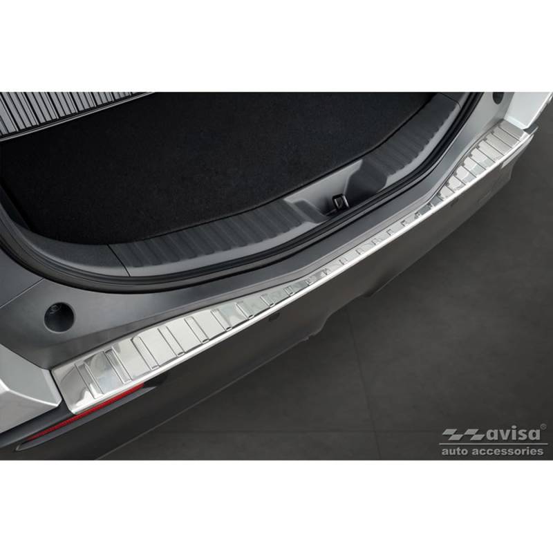 Avisa Edelstahl Heckstoßstangenschutz kompatibel mit Toyota bZ4X 2021- & Subaru Solterra 2022- 'Ribs' von Avisa