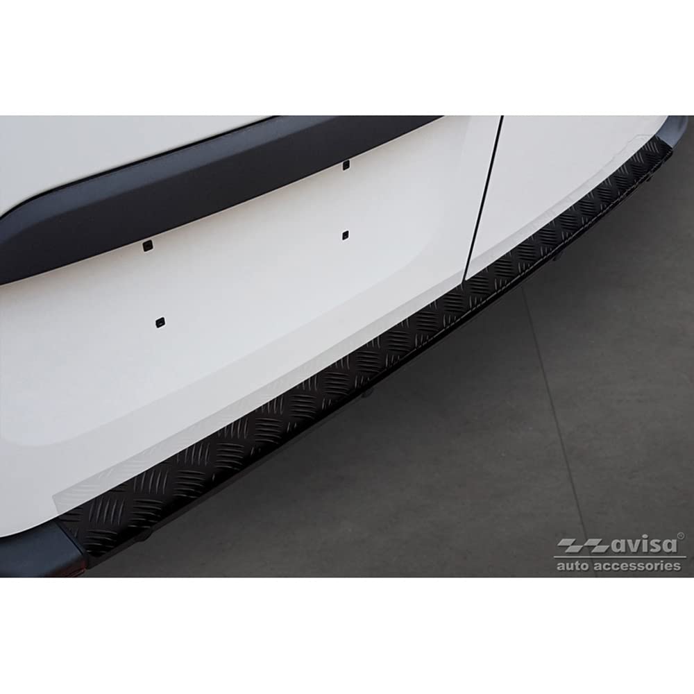 Avisa Matt-Schwarz Aluminium Heckstoßstangenschutz kompatibel mit Mercedes Sprinter III 2018- 'Riffled Plate' von Avisa
