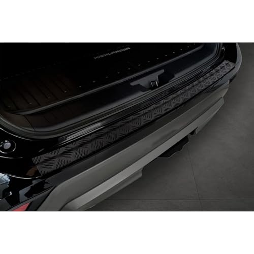 Avisa Matt-Schwarz Aluminium Heckstoßstangenschutz kompatibel mit Toyota Highlander IV (XU70) 2020- 'Riffled Plate' von Avisa