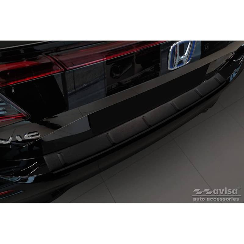 Avisa Matt-Schwarz Edelstahl Heckstoßstangenschutz kompatibel mit Honda Civic XI HB 2022- 'Ribs' von Avisa