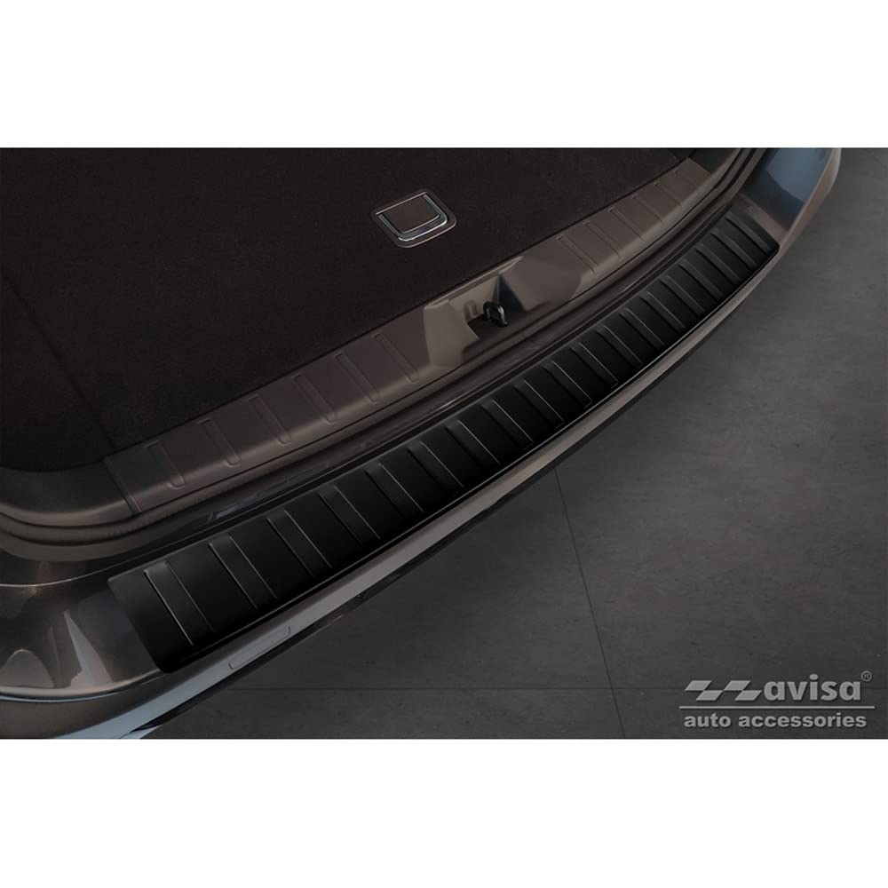 Avisa Matt-Schwarz Edelstahl Heckstoßstangenschutz kompatibel mit Subaru Outback (BT) 2020- 'Ribs' von Avisa