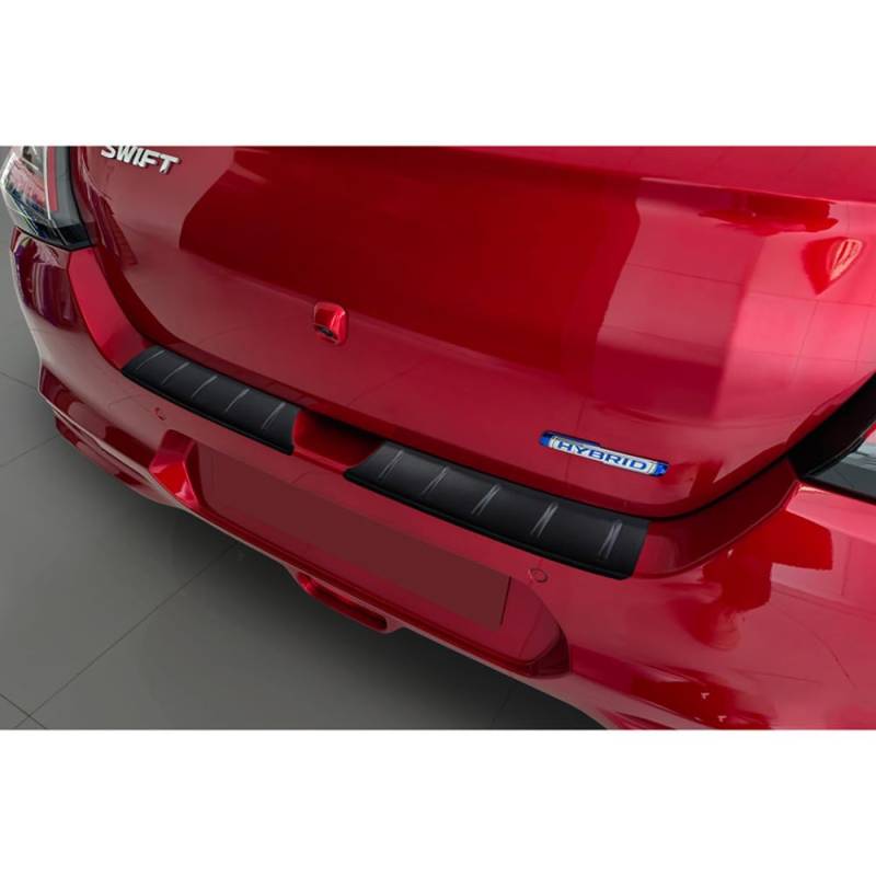 Avisa Matt-Schwarz Edelstahl Heckstoßstangenschutz kompatibel mit Suzuki Swift VI 2024- 'Ribs', Mattschwarz von Avisa