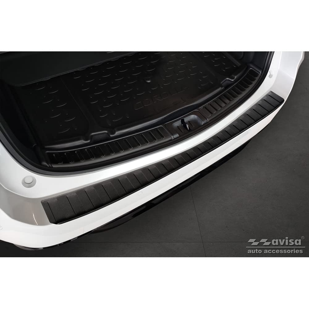 Avisa Matt-Schwarz Edelstahl Heckstoßstangenschutz kompatibel mit Toyota Corolla XII Combi 2019- (inkl. GR Sport) & Suzuki Swace Combi 2020- 'Ribs' von Avisa
