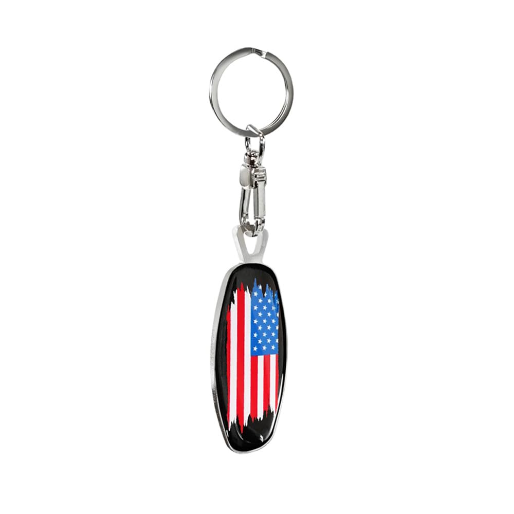 Avisa Schlüsselanhänger aus Edelstahl - Emblem/Flag USA+PL von Avisa