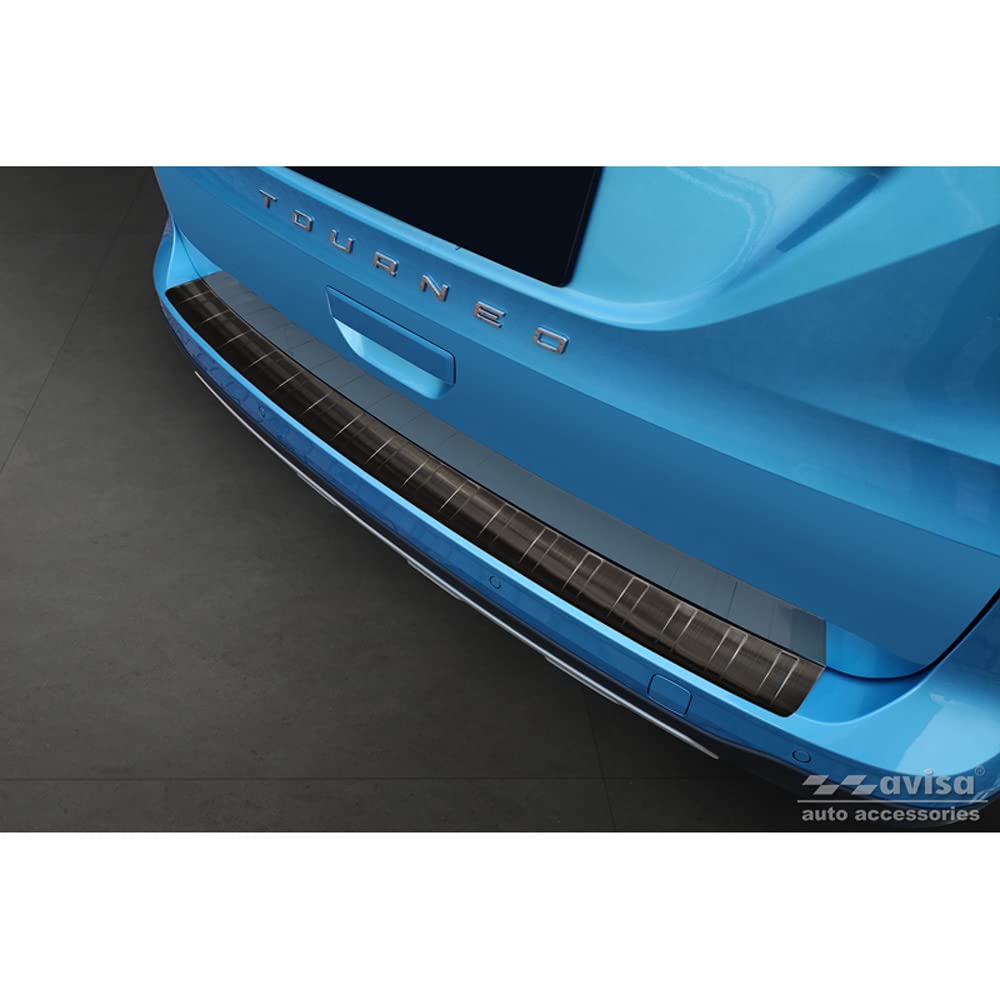 Avisa Schwarz Edelstahl Heckstoßstangenschutz kompatibel mit Ford Tourneo Connect III 2022- 'Ribs' von Avisa