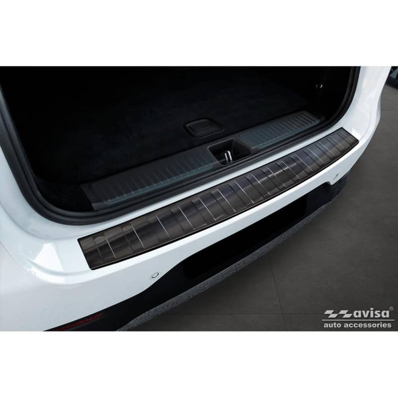 Avisa Schwarz Edelstahl Heckstoßstangenschutz kompatibel mit Mercedes EQE SUV (X294) 2022- 'Ribs' von Avisa