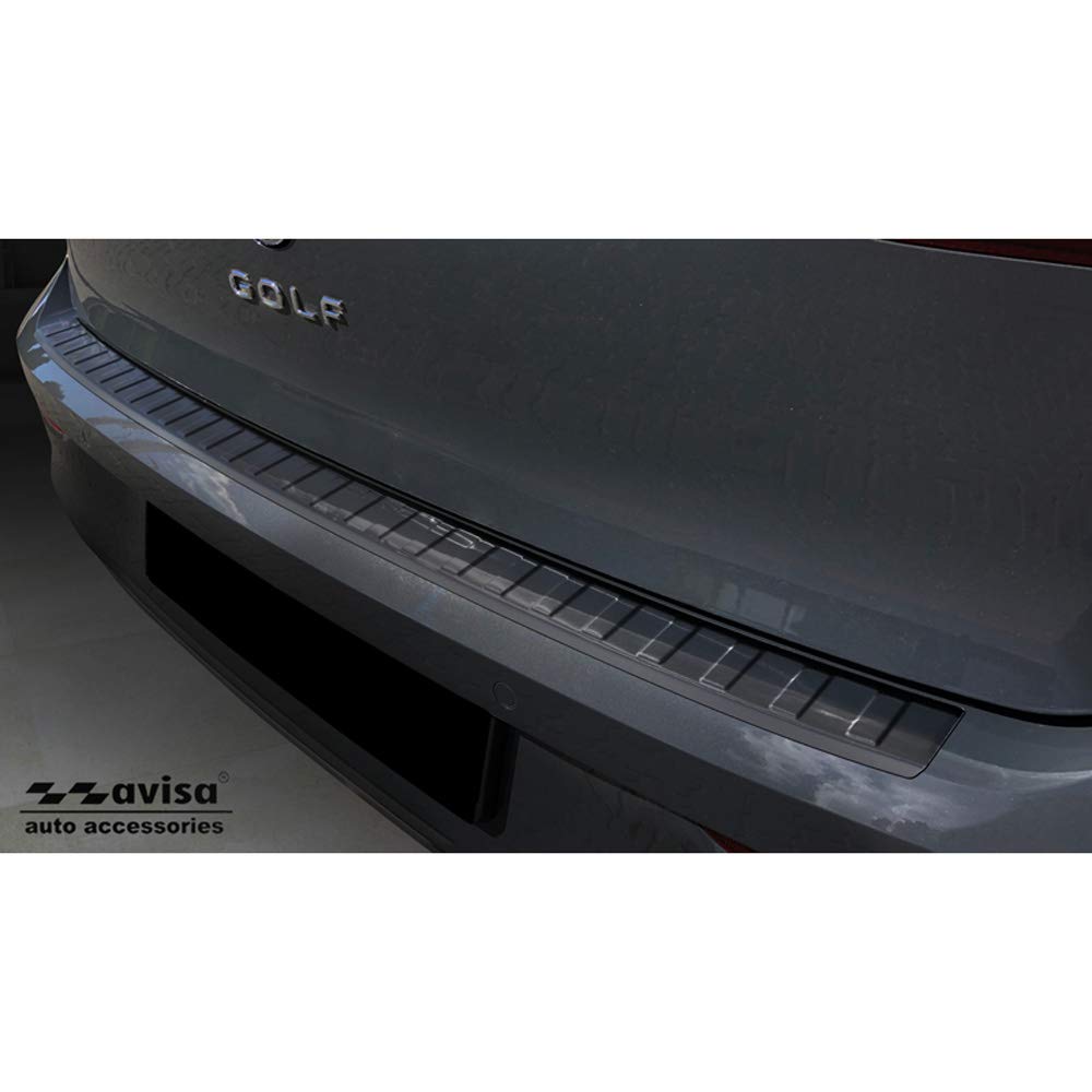 Avisa Schwarz Edelstahl Heckstoßstangenschutz kompatibel mit Volkswagen Golf VIII HB 5-türer 2020-2024 & FL 2024- 'Ribs' Avisa Schwarz Edelstahl Heckstoßstangenschutz kompatibel mit Volkswagen Golf VIII HB 5-türer 2020-2024 & FL 2024- 'Ribs' von Avisa
