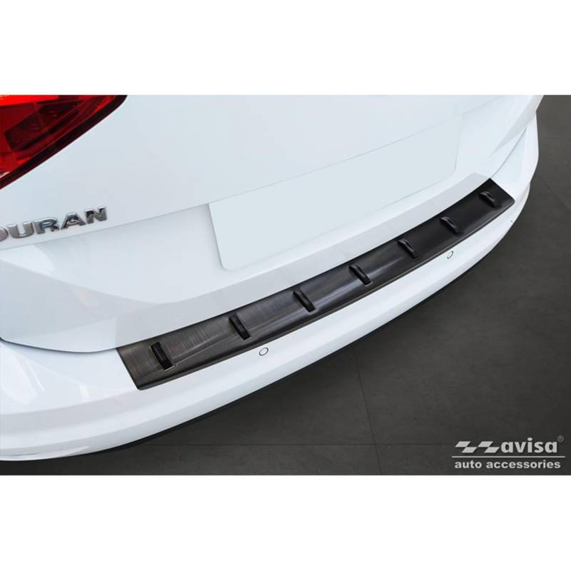 Avisa Schwarz Edelstahl Heckstoßstangenschutz kompatibel mit Volkswagen Touran III 2015- inkl. R-Line 'Strong Edition' von Avisa