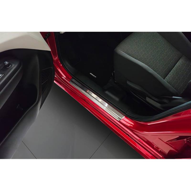 Edelstahl Einstiegsleisten kompatibel mit Suzuki Swift VI 2024- 'Lines' - 4-teilig von Avisa