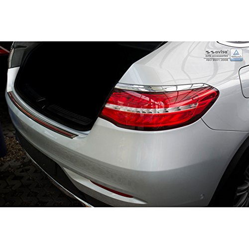 Edelstahl Heckstoßstangenschutz 'Deluxe' kompatibel mit Mercedes GLE Coupé 2015- Schwarz/Rot-Schwarz Karbon von Avisa