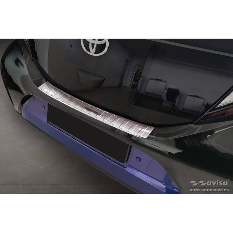 Avisa Edelstahl Heckstoßstangenschutz kompatibel mit Toyota Aygo X 2022- 'Ribs', Silber von Avisa