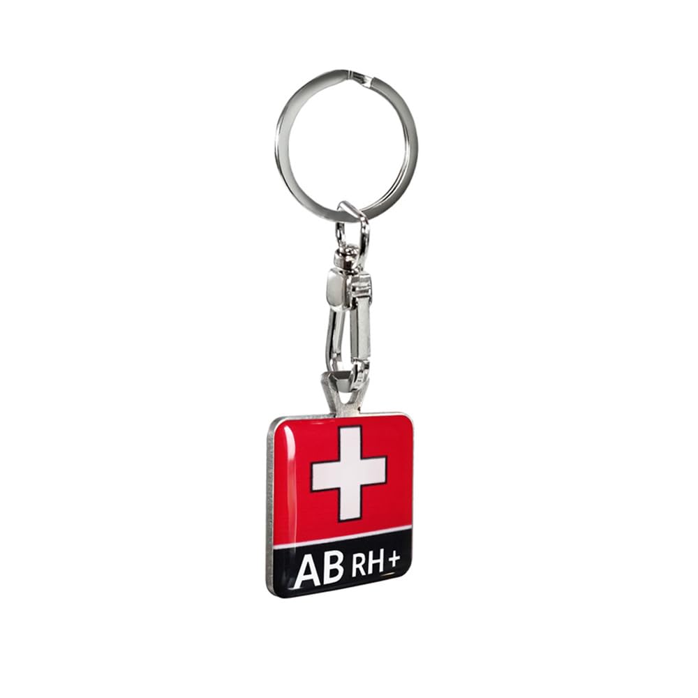 Schlüsselanhänger aus Edelstahl - 'Blood Type' AB RH+ von Avisa