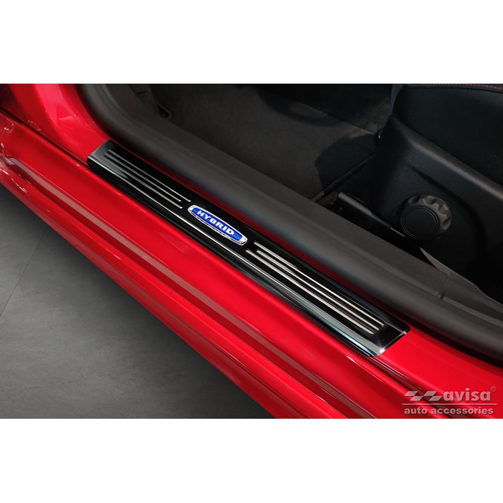 Schwarz Edelstahl Einstiegsleisten kompatibel mit Ford Focus IV exkl. ST-Line 2018- 'Hybrid' - 4-teilig von Avisa