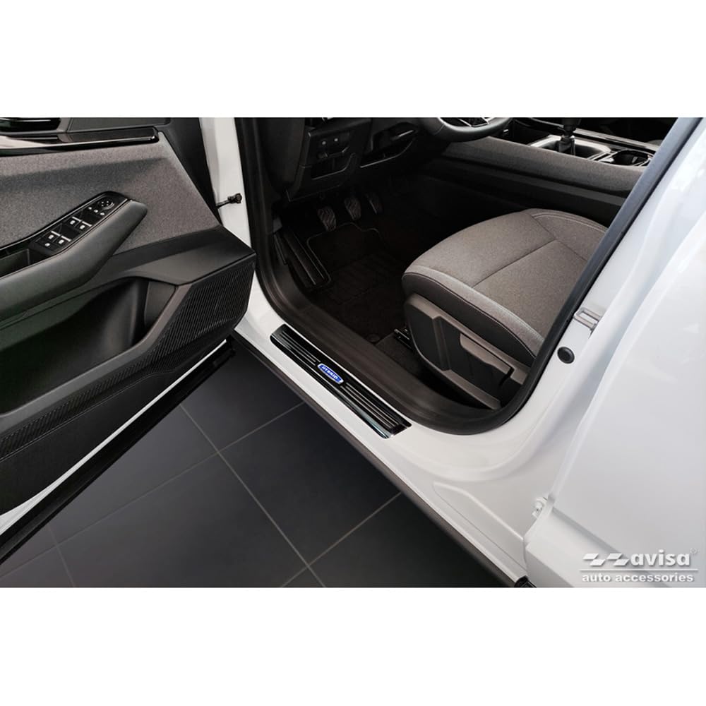 Schwarz Edelstahl Einstiegsleisten kompatibel mit Renault Austral (RHN) 2022- 'Hybrid' - 2-teilig von Avisa