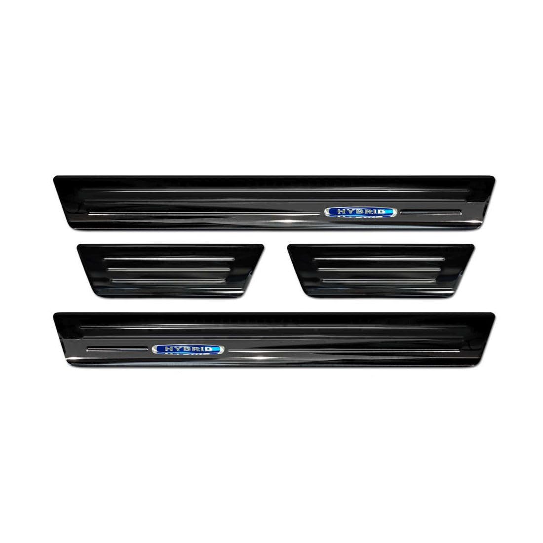 Black Inox door sill protectors compatible with Toyota Yaris IV Hatchback 2020- 'Hybrid' - 4-pieces von Avisa
