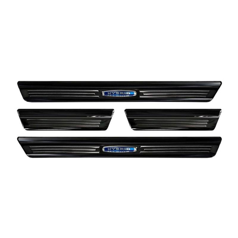 Black Inox door sill protectors compatible with Volkswagen Golf VIII Hatchback/Variant 2020- 'Hybrid' - 4-pieces von Avisa