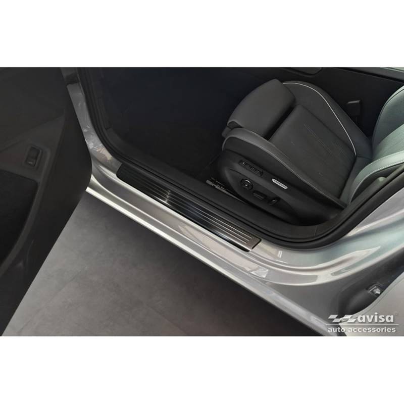 Avisa Schwarz Edelstahl Einstiegsleisten kompatibel mit Volkswagen Passat Variant (CJ5) inkl. R-Line & Hybrid 2024- / Skoda Superb IV Combi 2024- - 'Lines' - 4-teilig von Avisa