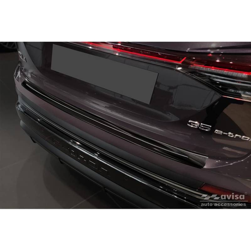 Schwarz Edelstahl Heckstoßstangenschutz kompatibel mit Audi Q4 E-Tron 2021- von Avisa