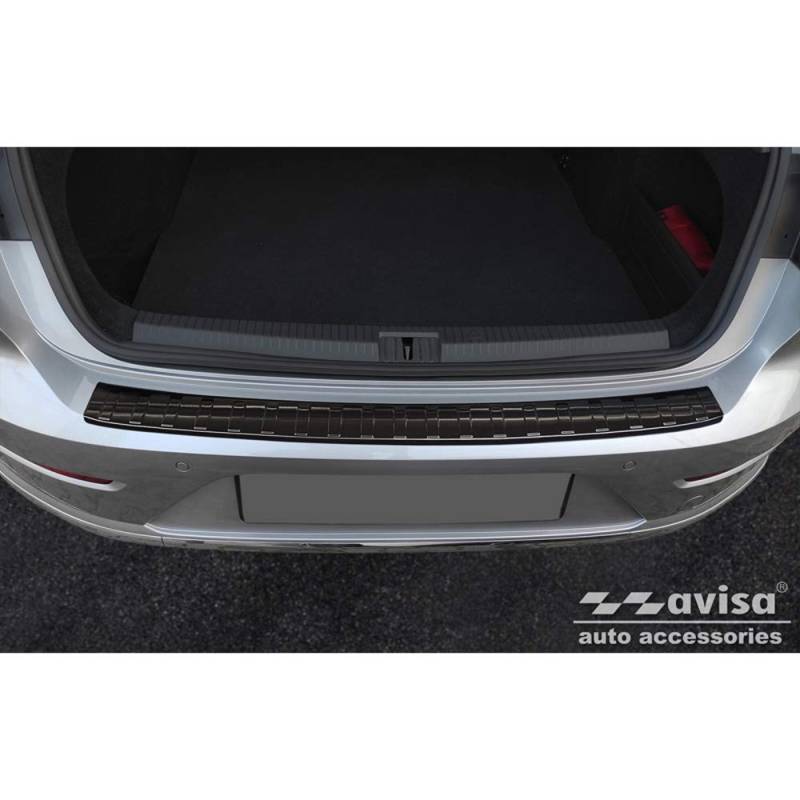 Schwarz Edelstahl Heckstoßstangenschutz kompatibel mit Volkswagen Arteon Shooting Brake inkl. eHybrid 2020- 'Ribs' von Avisa