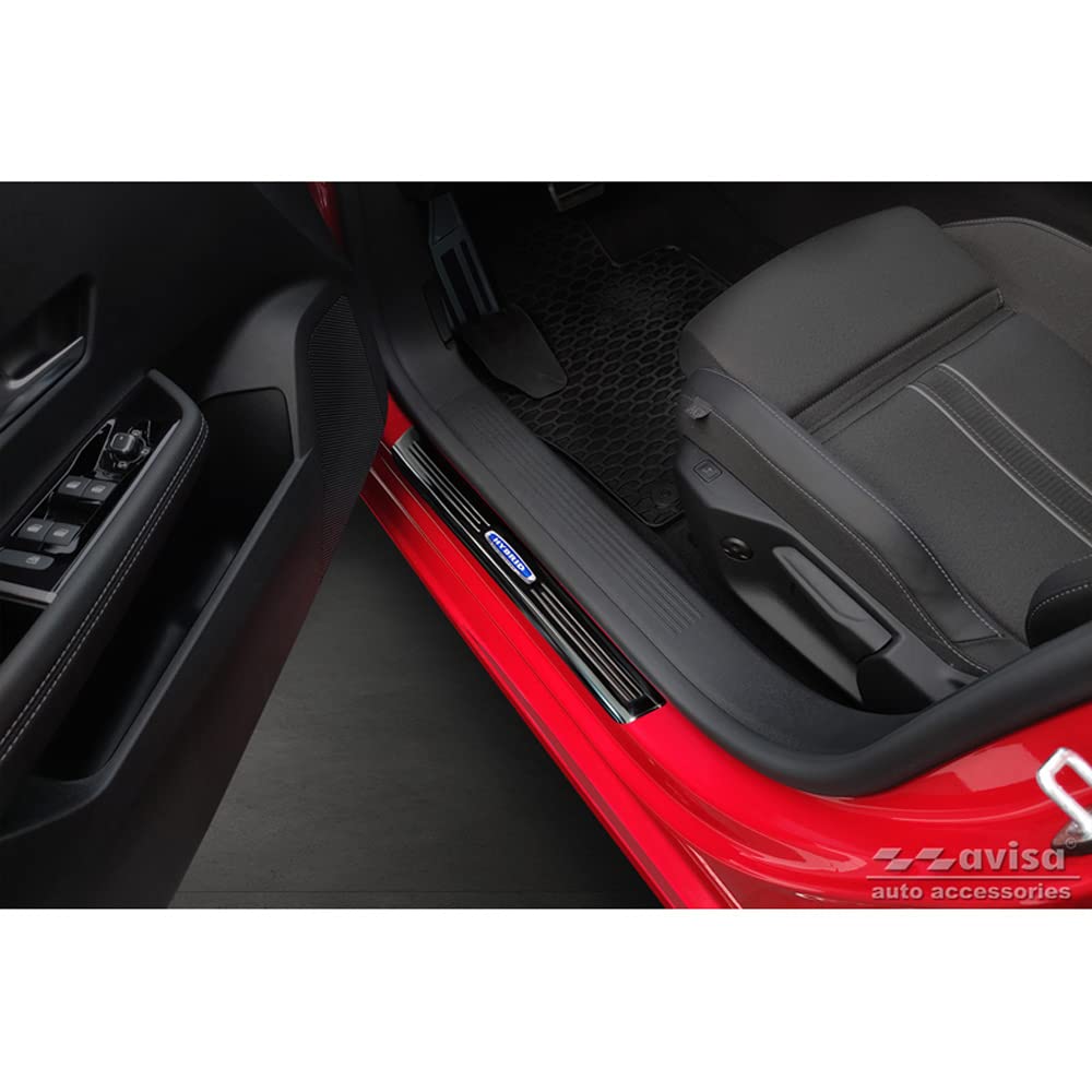 Mirror Black Inox door sill protectors compatible with Opel Astra (L) Hatchback 2021- & Opel Astra (L) Sports Tourer 2021- 'Hybrid' - 4-pieces von Avisa