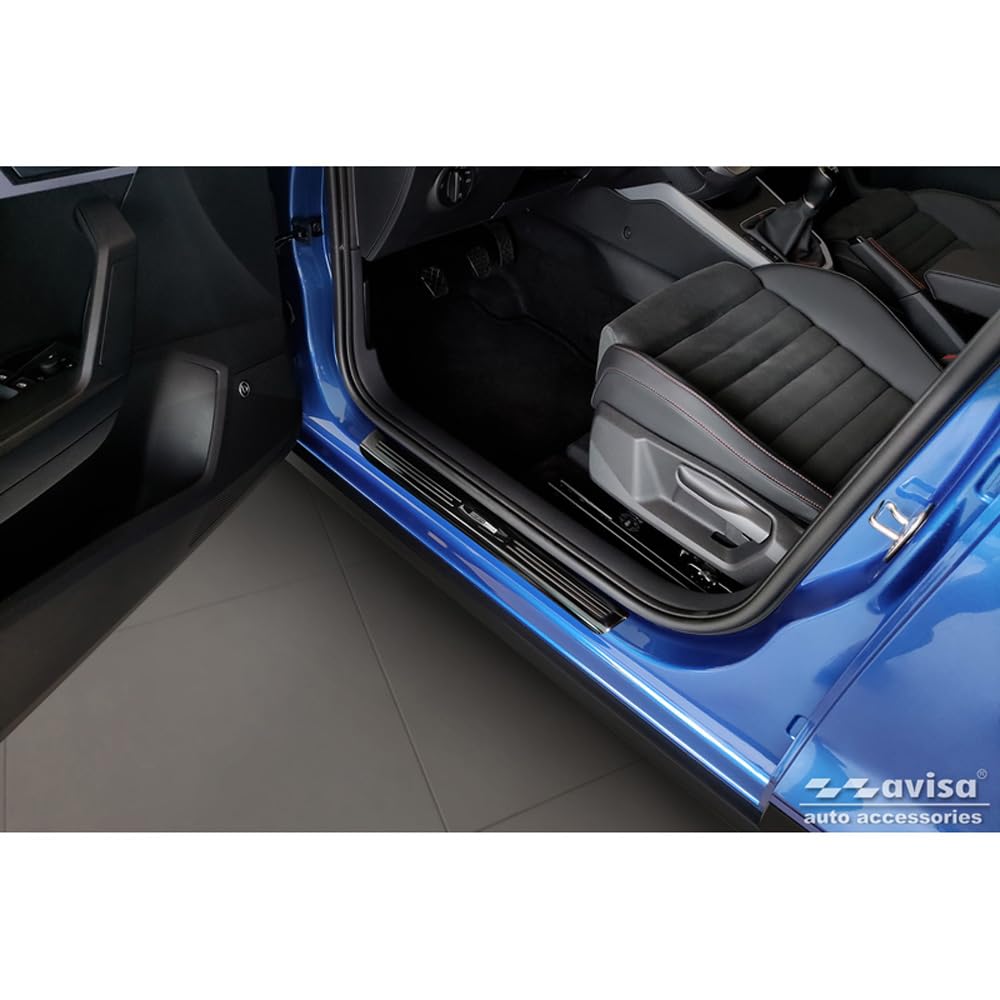 Spiegelschwarz Edelstahl Einstiegsleisten kompatibel mit Seat Arona 2017-2021 & FL 2021- - 'Exclusive' - 4-teilig von Avisa