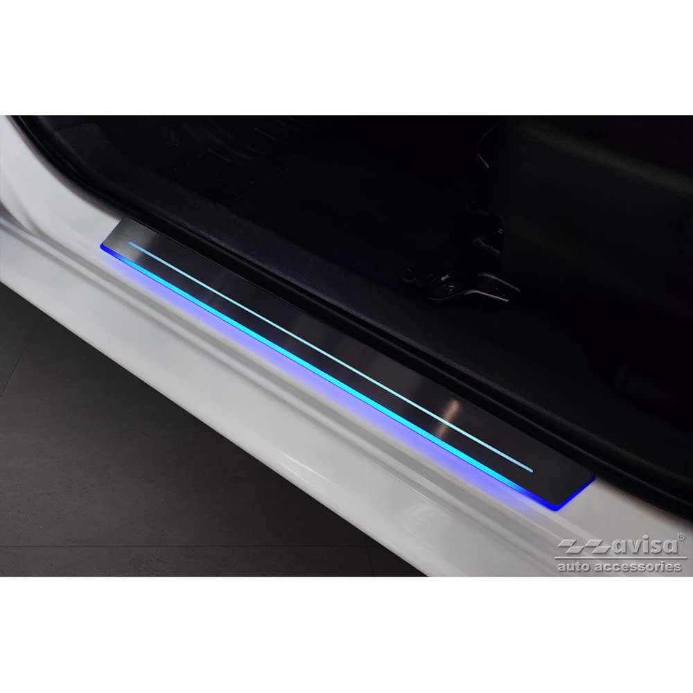 Universelle Einstiegsleisten Schwarz Edelstahl mit blaue LED Beleuchtung - 2-Teilig - 44,8 x 4 cm Universelle Einstiegsleisten Schwarz Edelstahl mit blaue LED Beleuchtung - 2-Teilig - 44,8 x 4 cm von Avisa