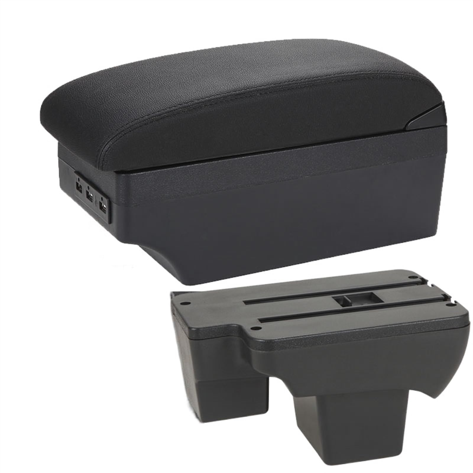 Mittelarmlehne Für VW Für Polo 2020 2021 2022 2023 2024 Auto Armlehne Box Lagerung Box Gewidmet Retrofit Teile Auto Zubehör (Farbe : A2 7USB) von AwdiUm