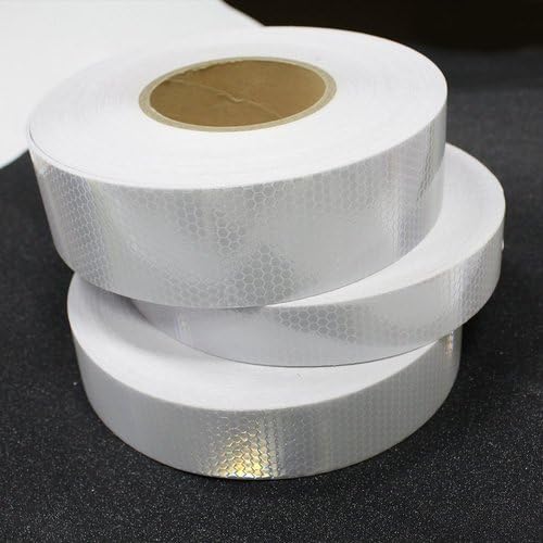 2cm*2.5m Reflektorband Warnklebeband, Reflektorband Klebeband, Wasserdicht Warnklebeband, Klebeband Reflektierend Selbstklebend für Autos,Motorrad,Helme,Fahrzeug Weiß von Awotzon