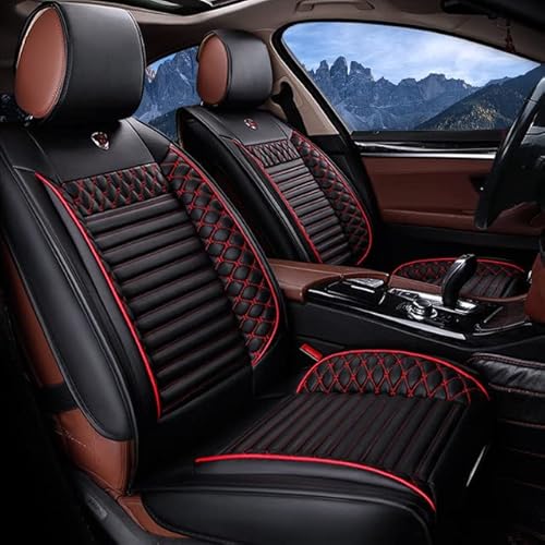 Auto Sitzbezüge für CX-30, Leder Autositzbezüge Schutz zum Vorderseite & Rückseite Automatten 5-Sitze Schwarz Rot von Awotzon