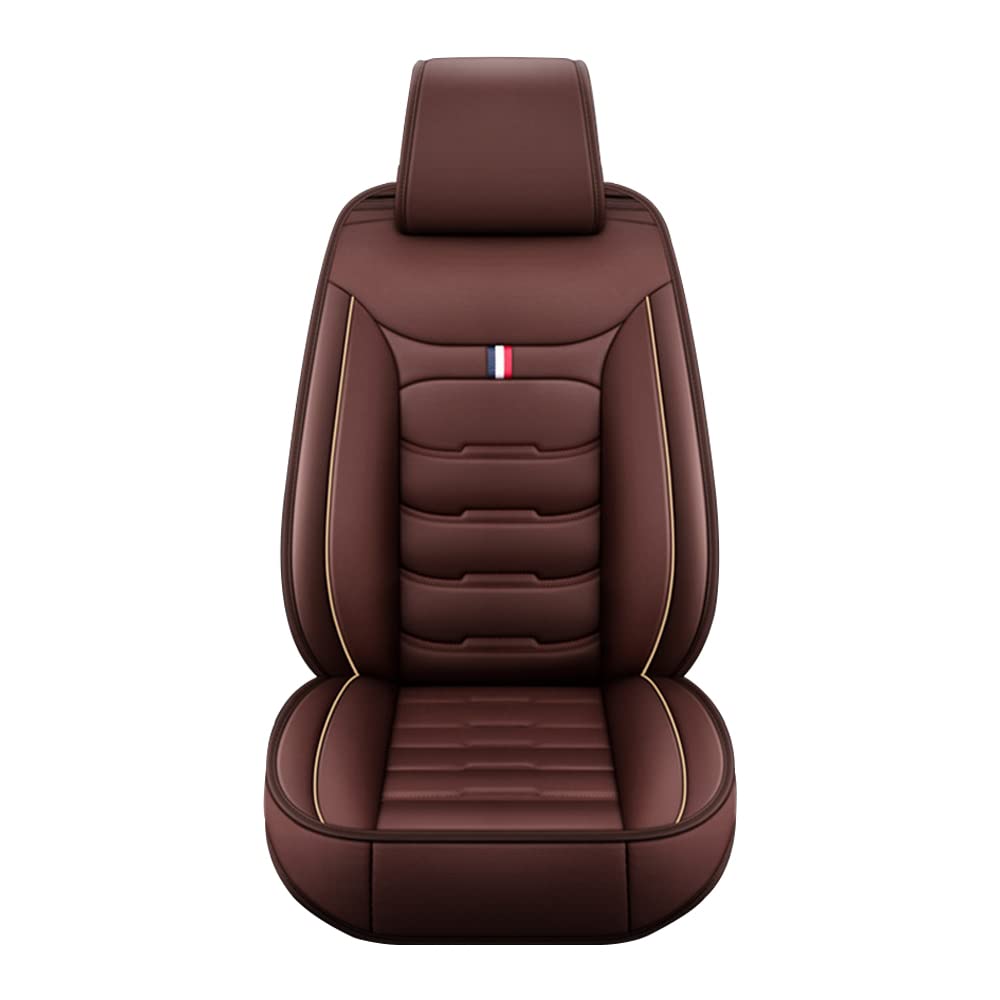 Awotzon Autositzbezug 5 Sitze für 95% der Automodelle, PU-Leder, Wasserdichter AutoSitzbezüge, Kompatibel mit Sicherheitstasche, Rutschfester Autositzschutz(Kaffee) Standard von Awotzon
