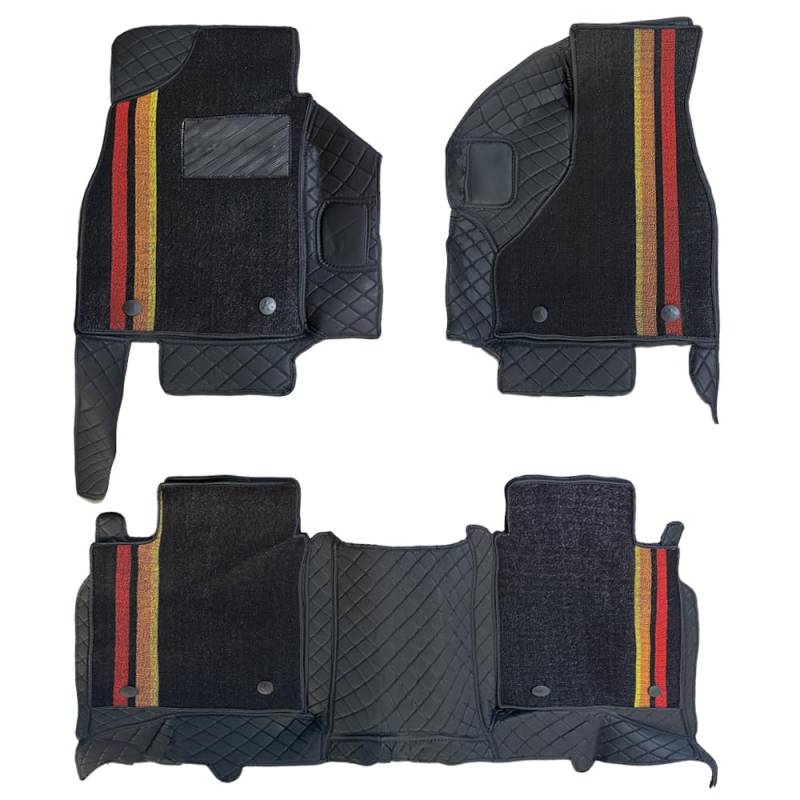 Fußmatten für Dodge Ram 1500 DS MK4 2011–2018 ASV Ram 2500 3500, vordere Achse ist EIN Kunststoffgehäuse, zweite Reihe hat einen Querträger – Teppich, Allwetter-Fußmatten, robuste Matten von Awotzon